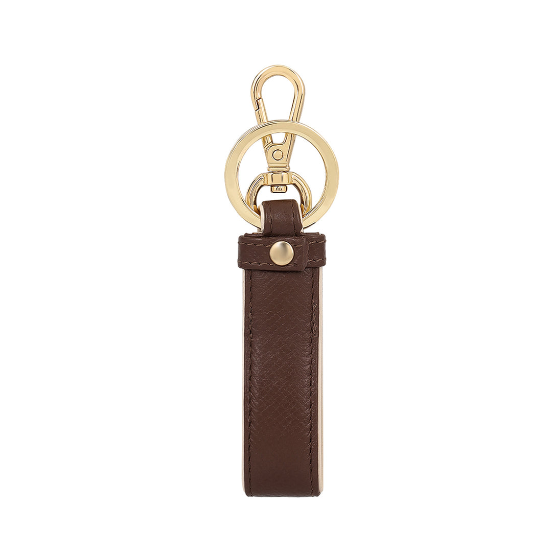 Saffiano Leather Key Chain - Walnut