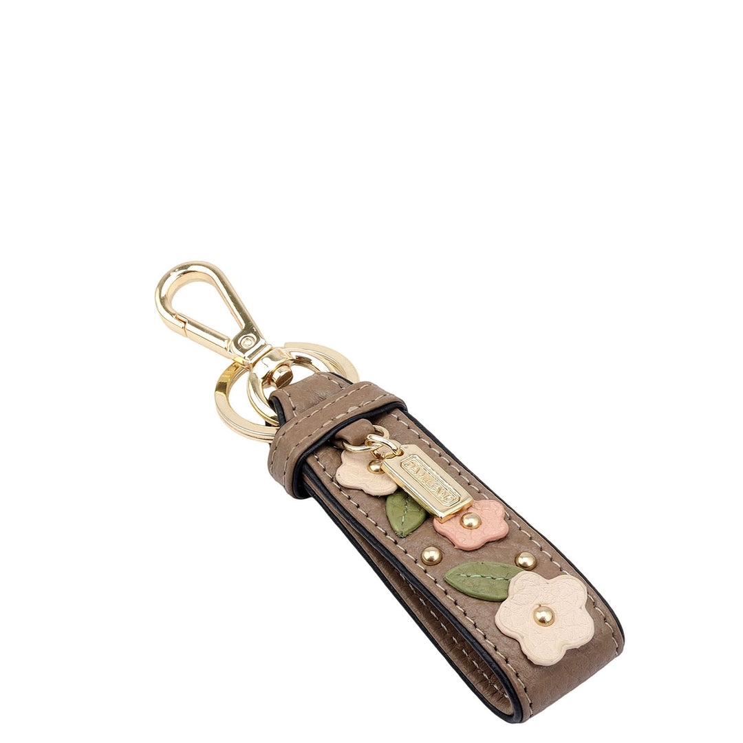 Wax Leather Key Chain - Greyish Taupe