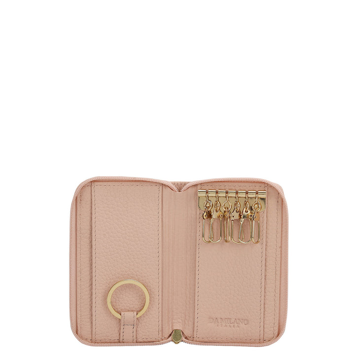 Wax Leather Key Chain - Baby Pink