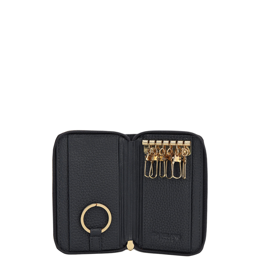 Wax Leather Key Chain - Navy