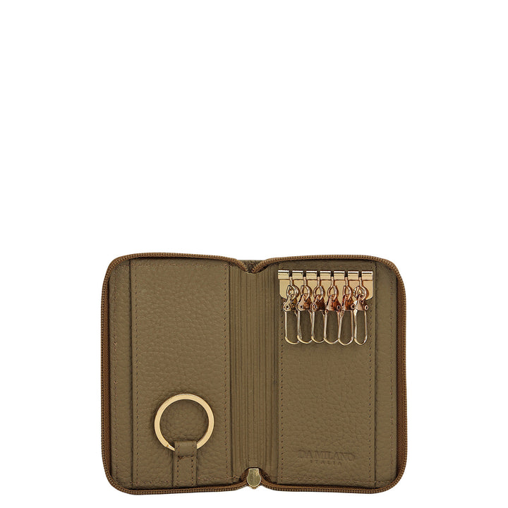 Wax Leather Key Chain - Olive