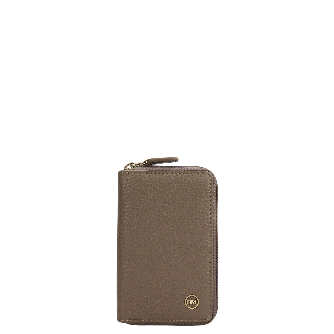 Wax Leather Key Chain - Taupe