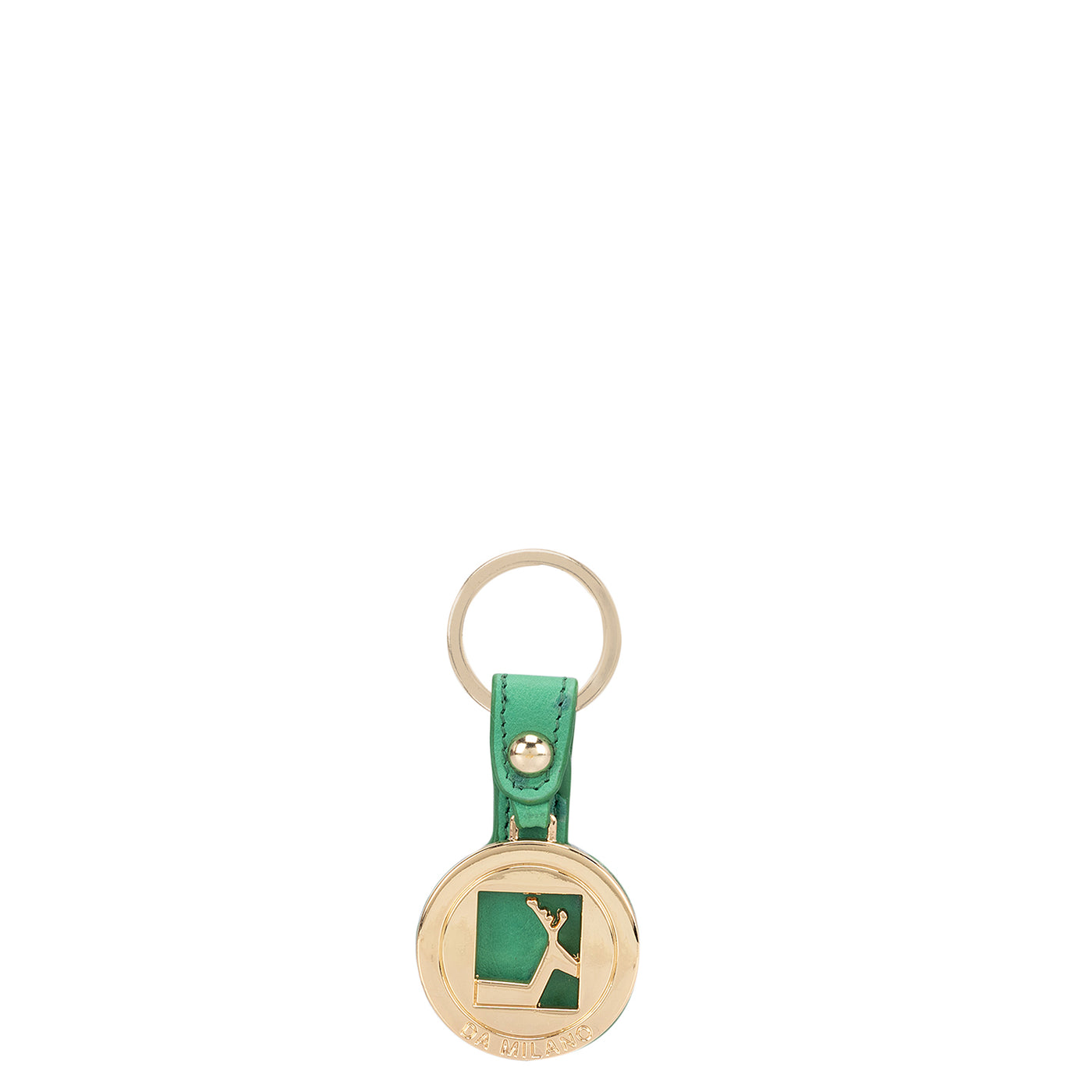 Ostrich Leather Key Chain - Green
