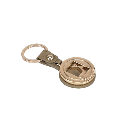 Ostrich Leather Key Chain - Olive