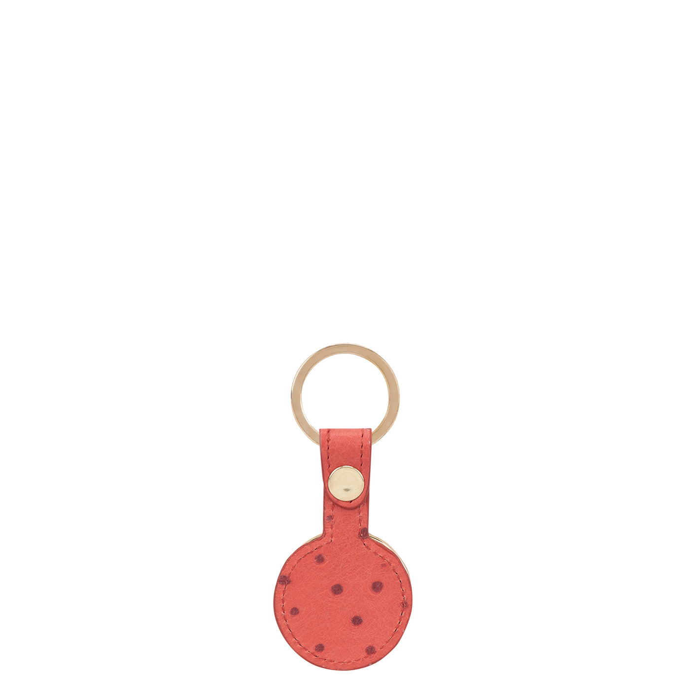 Ostrich Leather Key Chain - Red