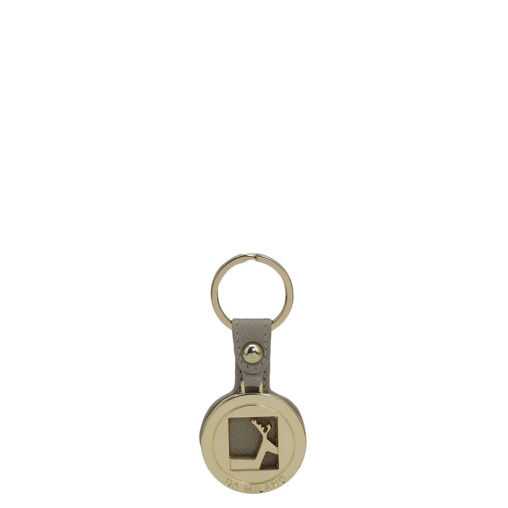 Franzy Leather Key Chain - Chalk