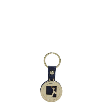 Franzy Leather Key Chain - Ink Blue