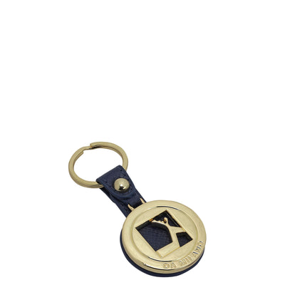 Franzy Leather Key Chain - Ink Blue