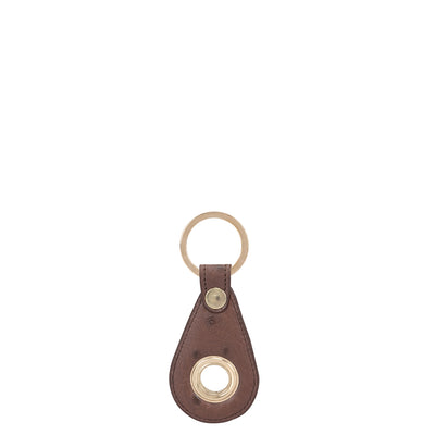 Ostrich Leather Key Chain - Brown