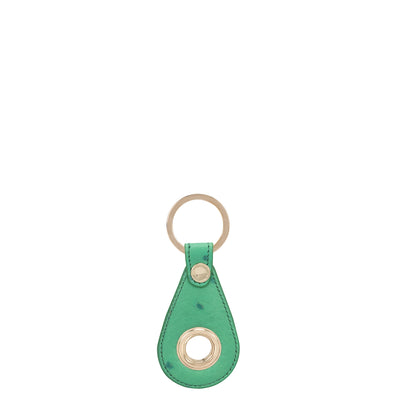 Ostrich Leather Key Chain - Green