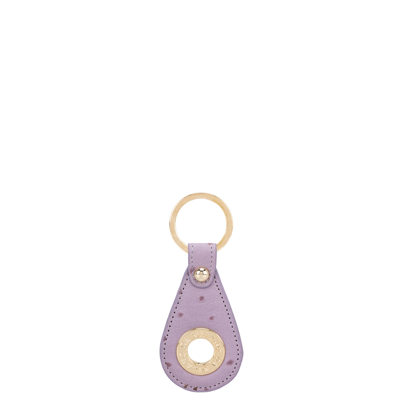 Ostrich Leather Key Chain - Lavender