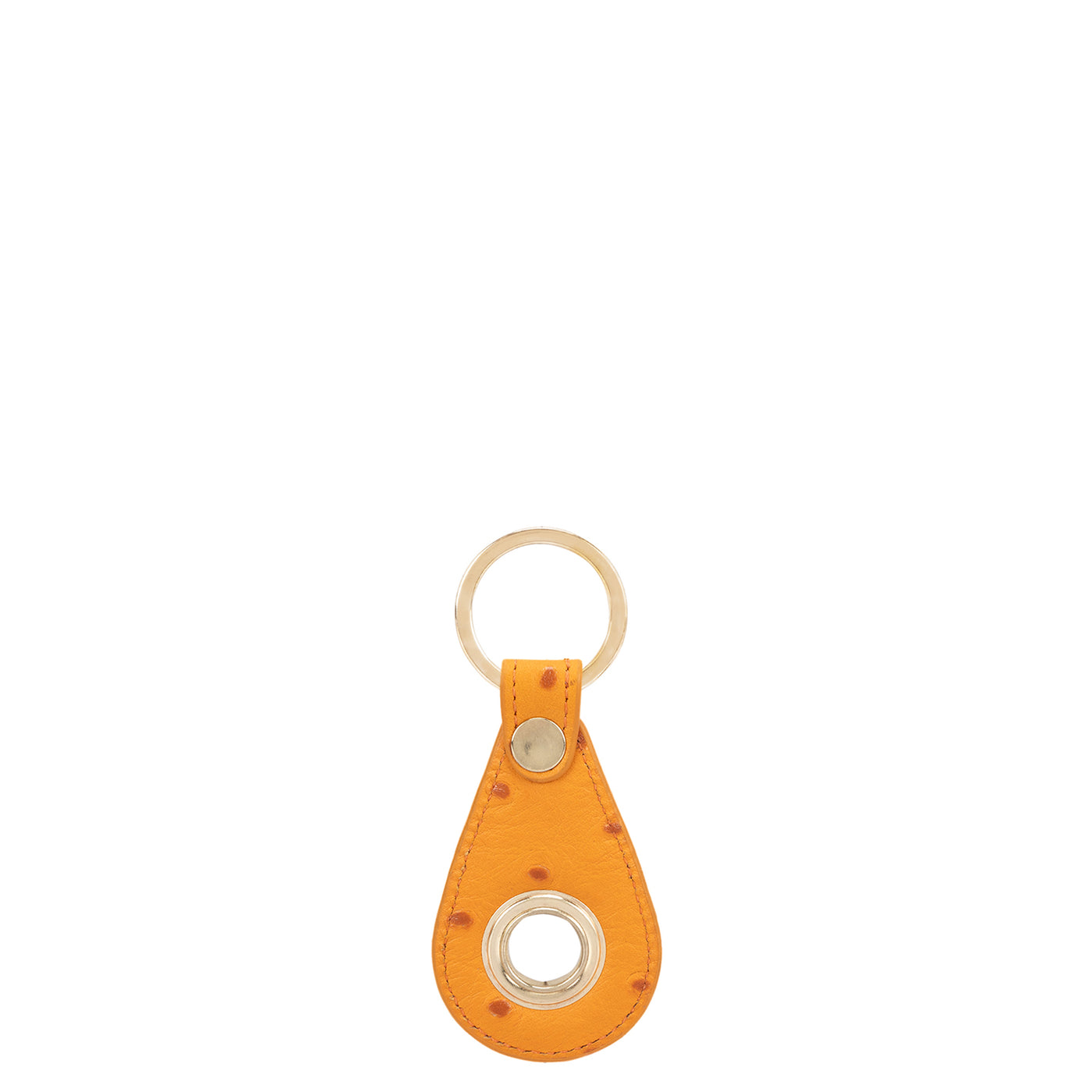Ostrich Leather Key Chain - Orange