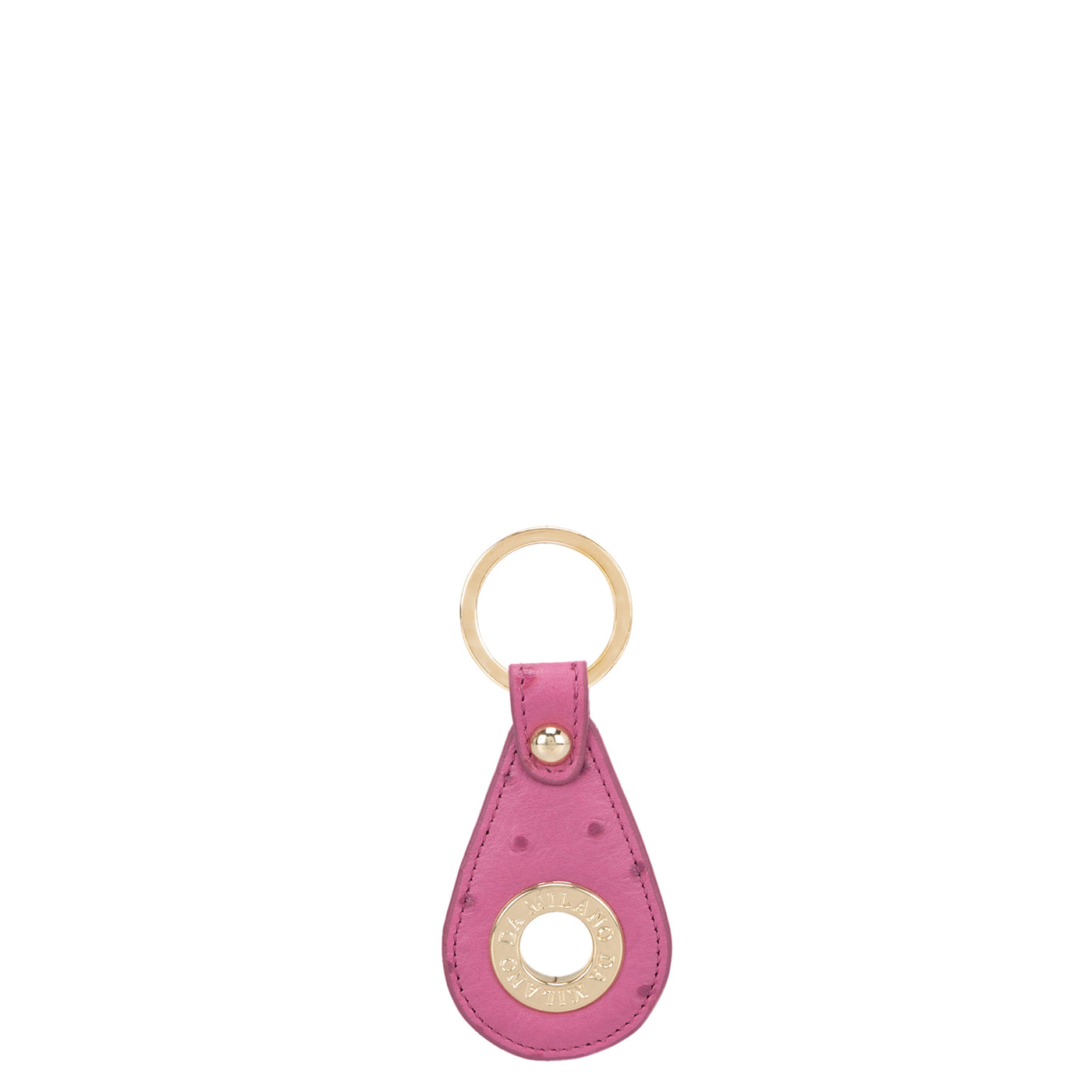 Ostrich Leather Key Chain - Pink