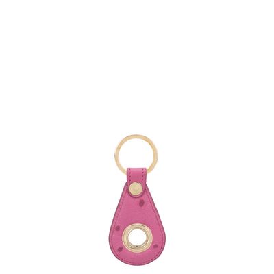 Ostrich Leather Key Chain - Pink
