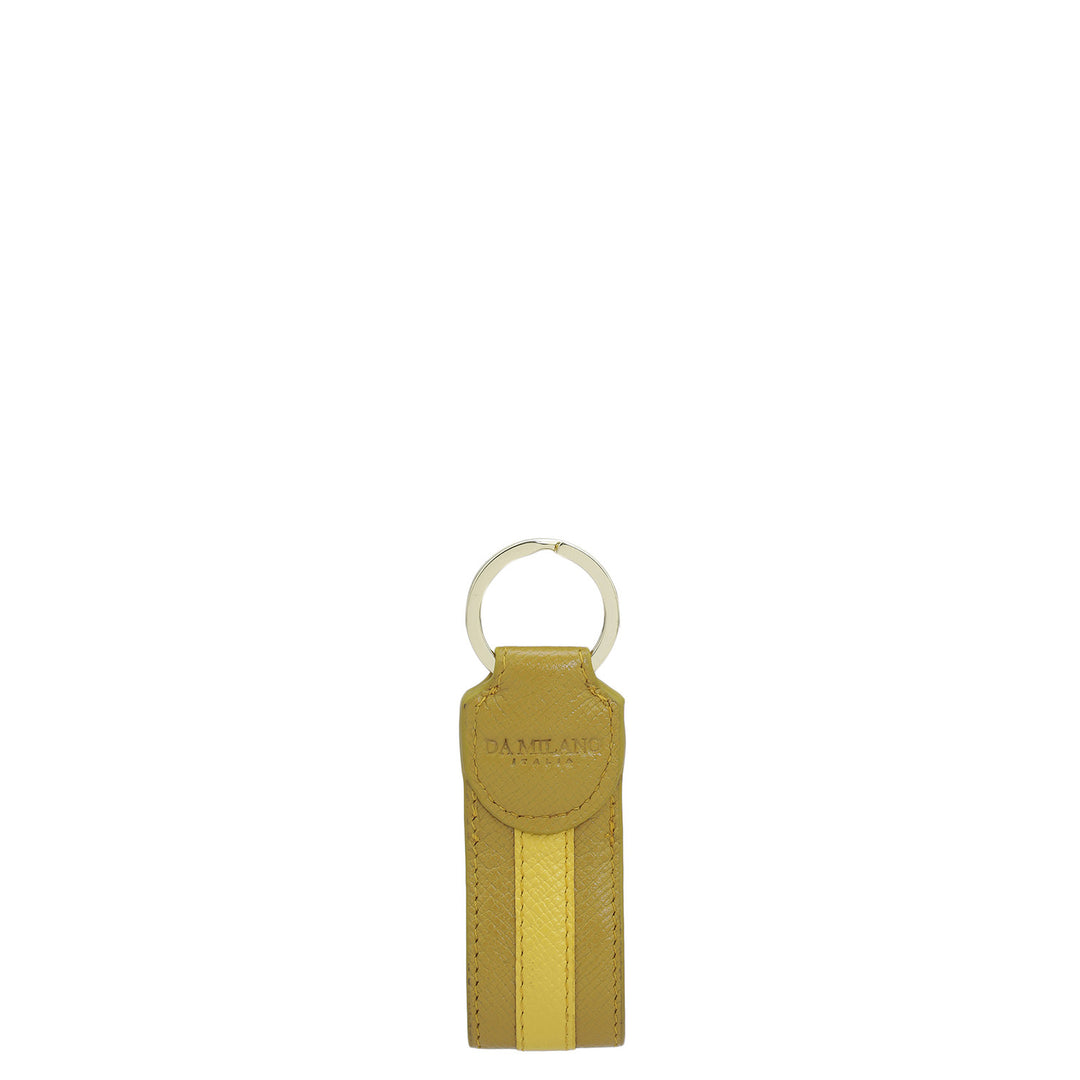 Franzy Leather Key Chain - Mustard