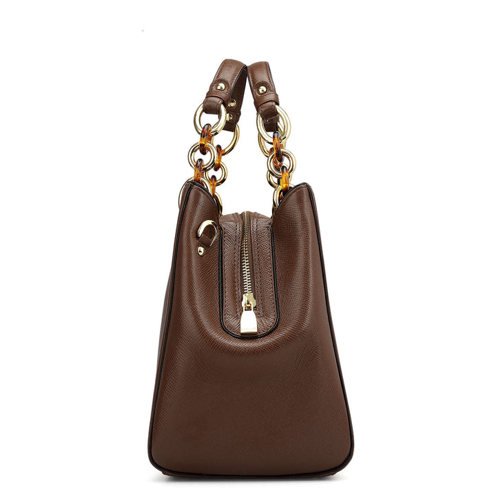 Medium Franzy Leather Satchel - Date