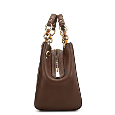Medium Franzy Leather Satchel - Date