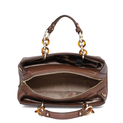 Medium Franzy Leather Satchel - Date