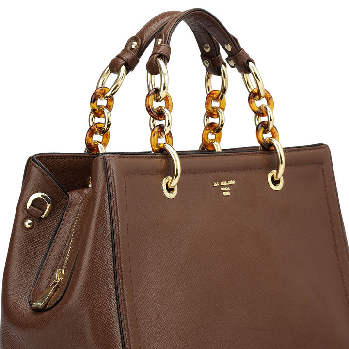 Medium Franzy Leather Satchel - Date