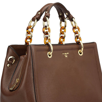 Medium Franzy Leather Satchel - Date