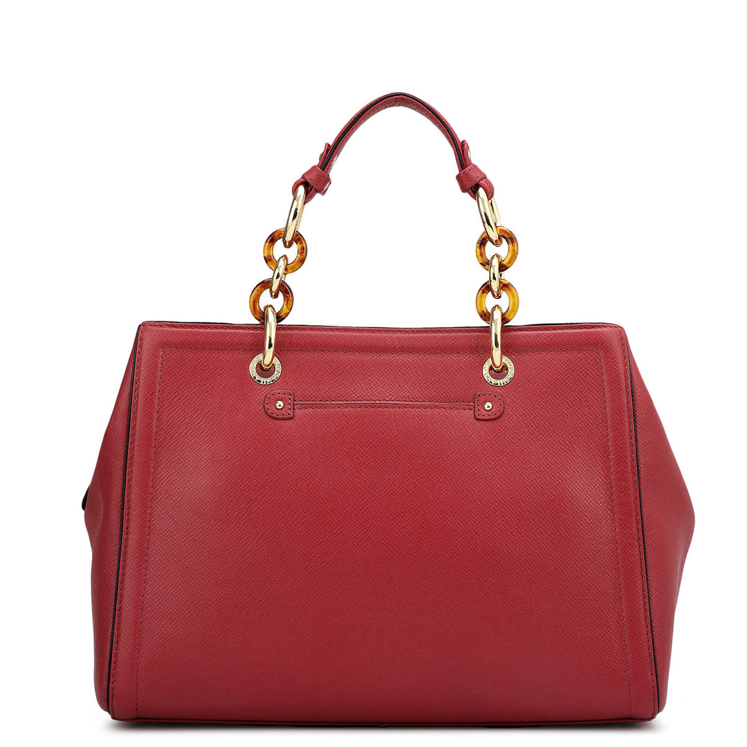 Medium Franzy Leather Satchel - Plumberry