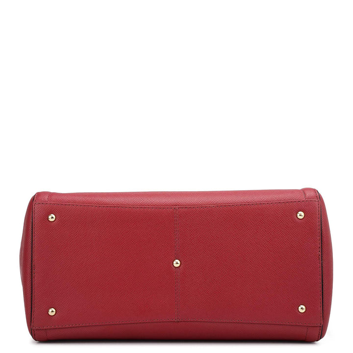 Medium Franzy Leather Satchel - Plumberry