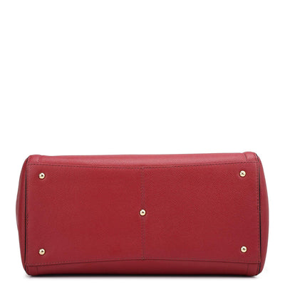 Medium Franzy Leather Satchel - Plumberry