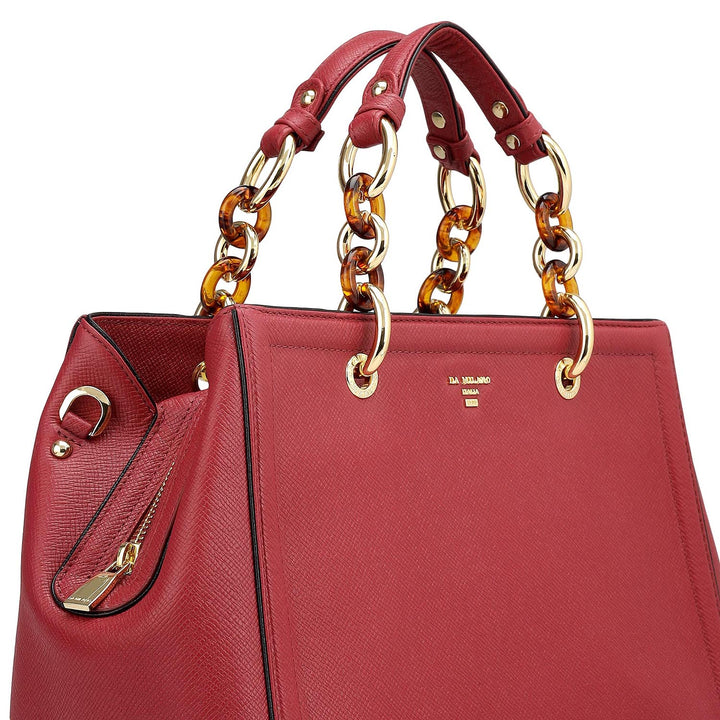 Medium Franzy Leather Satchel - Plumberry