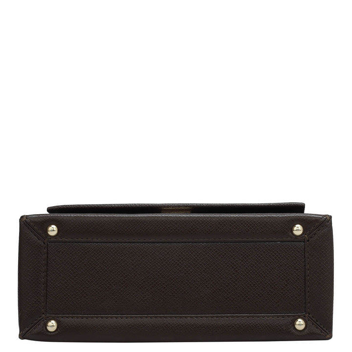 Small Franzy Leather Shoulder Bag - Chocolate