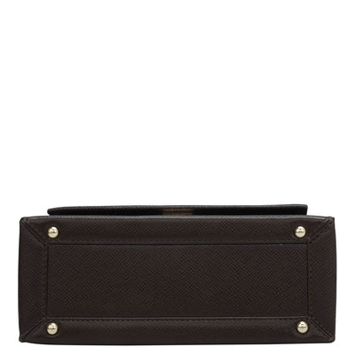 Small Franzy Leather Shoulder Bag - Chocolate