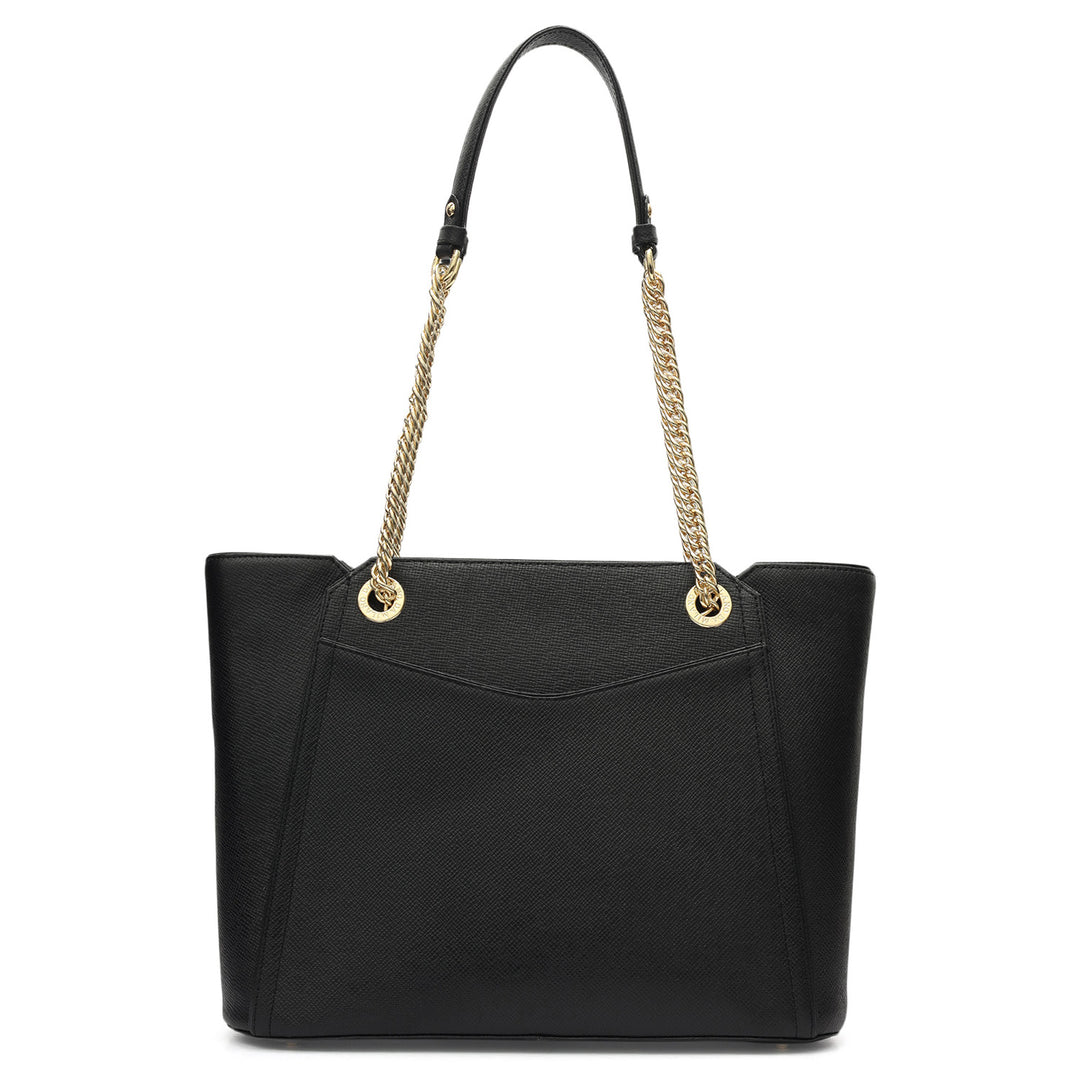 Medium Franzy Leather Shoulder Bag - Black