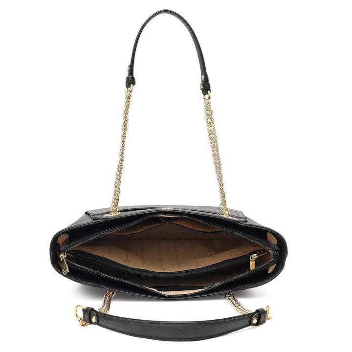 Medium Franzy Leather Shoulder Bag - Black