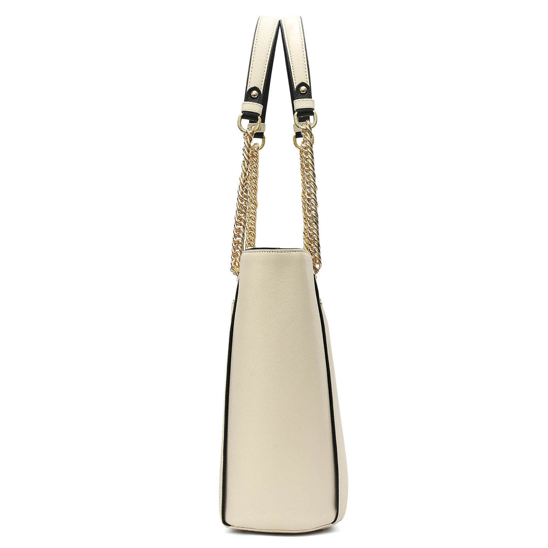 Medium Franzy Leather Shoulder Bag - Marshmallow