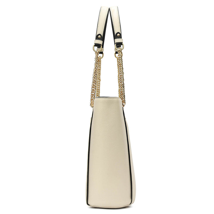 Medium Franzy Leather Shoulder Bag - Marshmallow