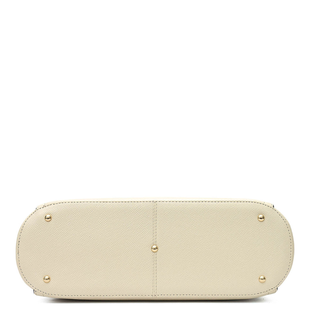 Medium Franzy Leather Shoulder Bag - Marshmallow