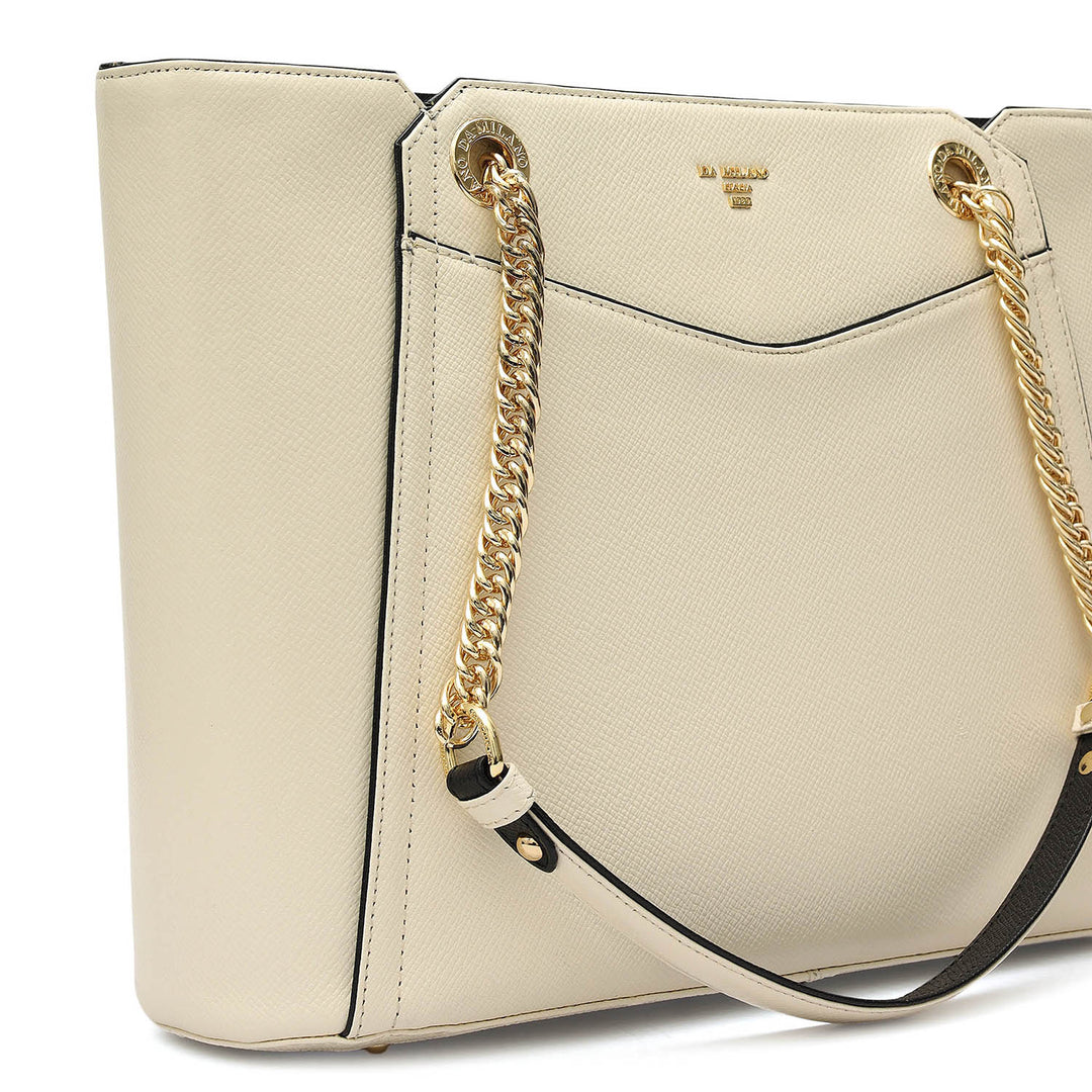 Medium Franzy Leather Shoulder Bag - Marshmallow