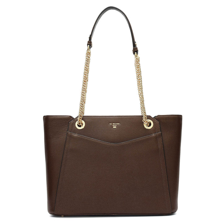 Medium Franzy Leather Shoulder Bag - Walnut