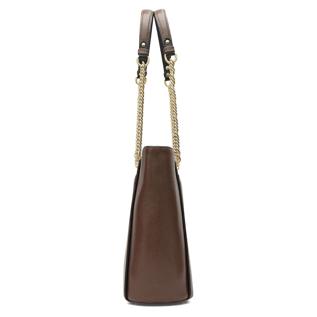 Medium Franzy Leather Shoulder Bag - Walnut