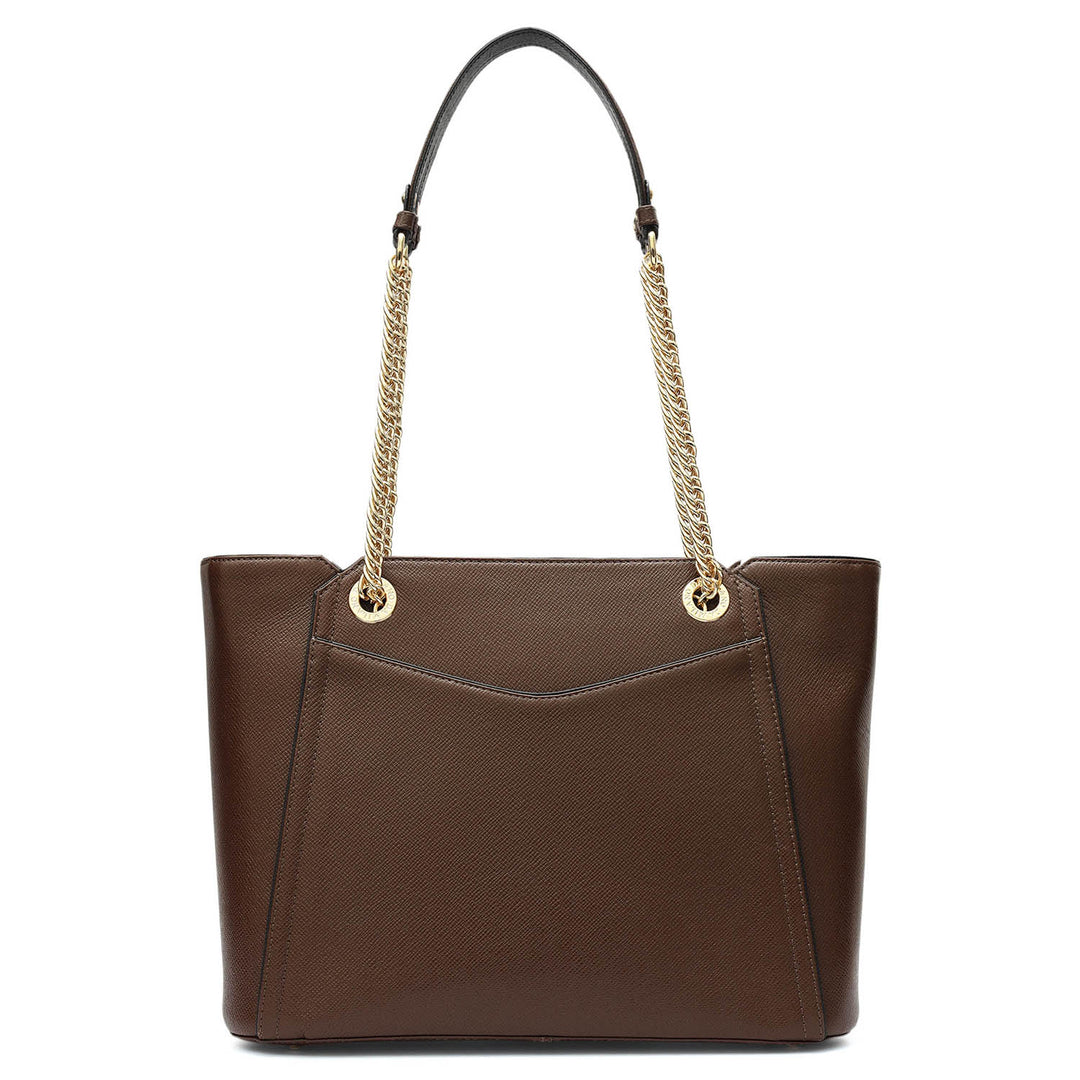 Medium Franzy Leather Shoulder Bag - Walnut
