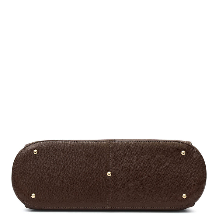 Medium Franzy Leather Shoulder Bag - Walnut