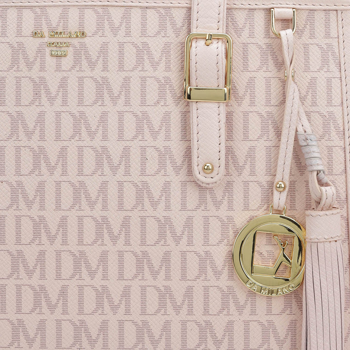 Medium Monogram Leather Shoulder Bag - Blush