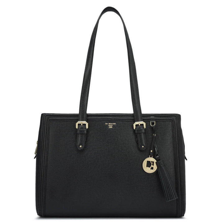 Medium Franzy Leather Shoulder Bag - Black