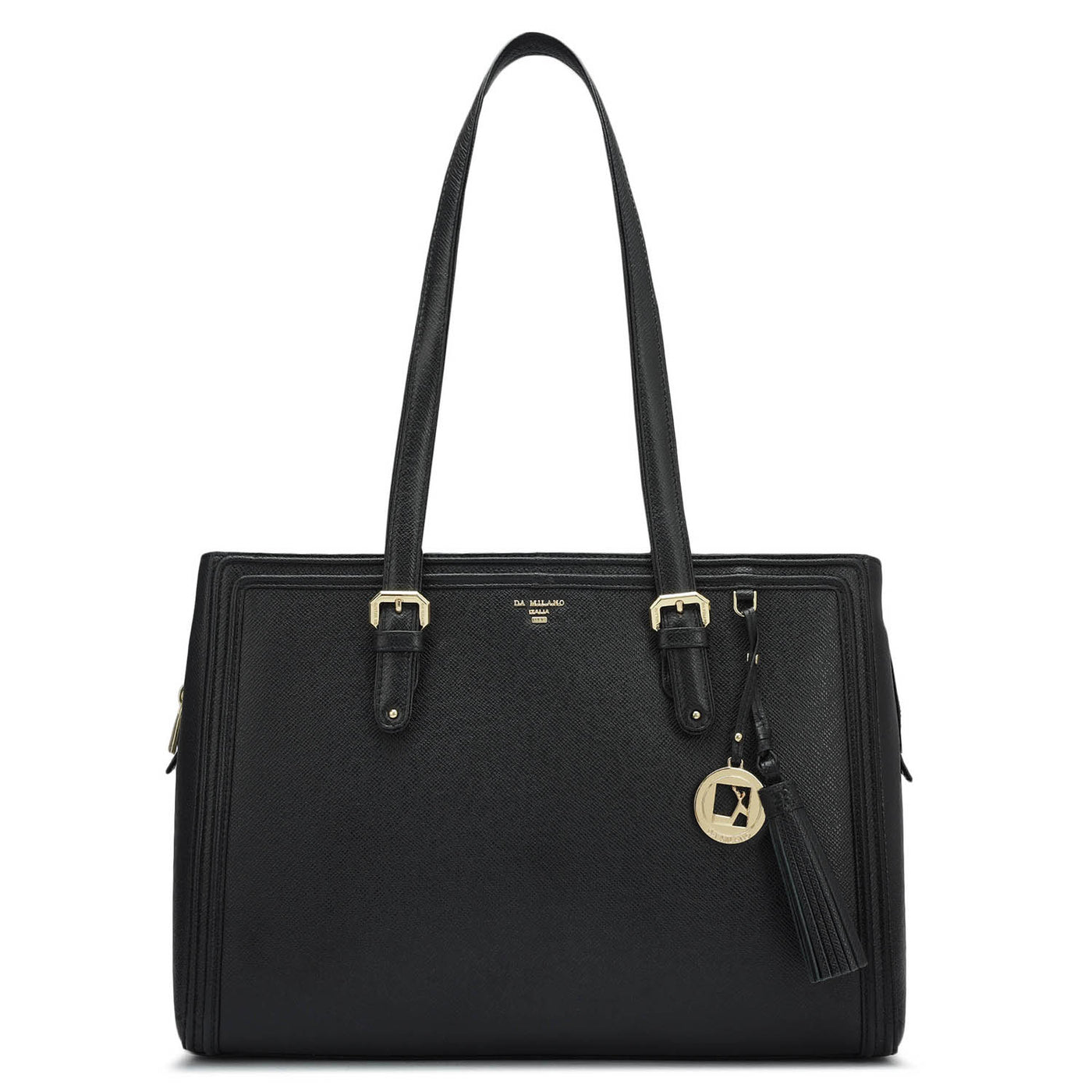 Medium Franzy Leather Shoulder Bag - Black