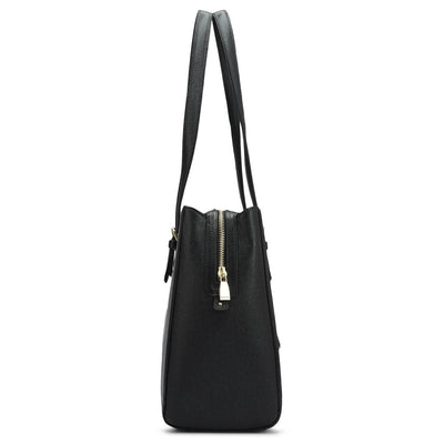 Medium Franzy Leather Shoulder Bag - Black