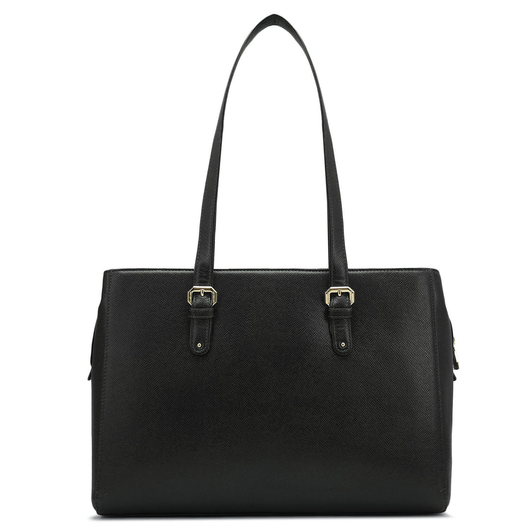 Medium Franzy Leather Shoulder Bag - Black