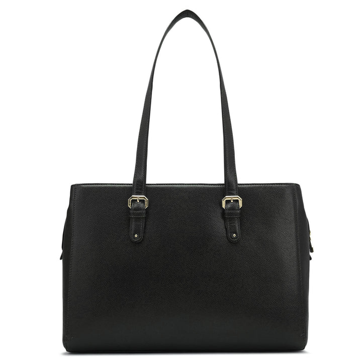Medium Franzy Leather Shoulder Bag - Black