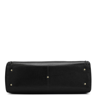 Medium Franzy Leather Shoulder Bag - Black