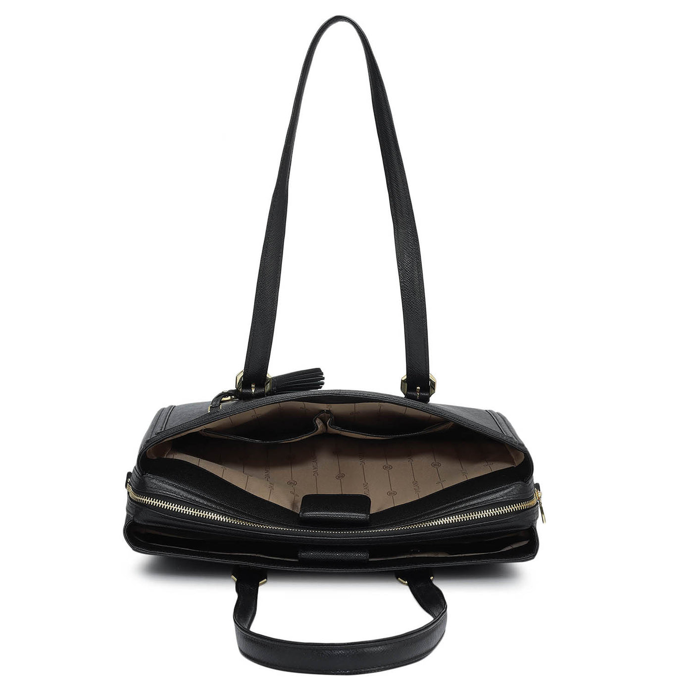 Medium Franzy Leather Shoulder Bag - Black
