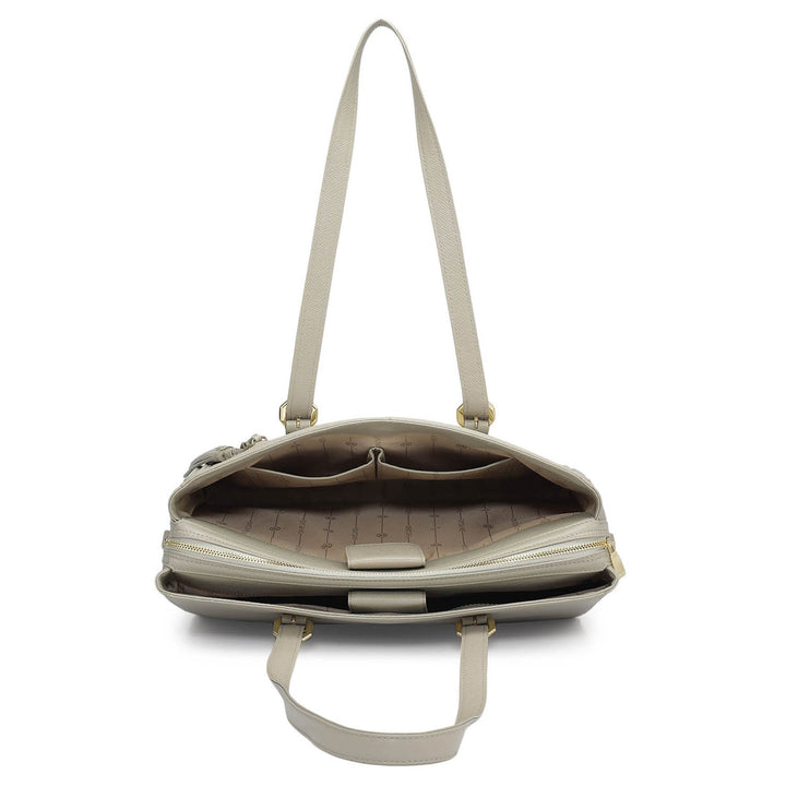 Medium Franzy Leather Shoulder Bag - Chalk