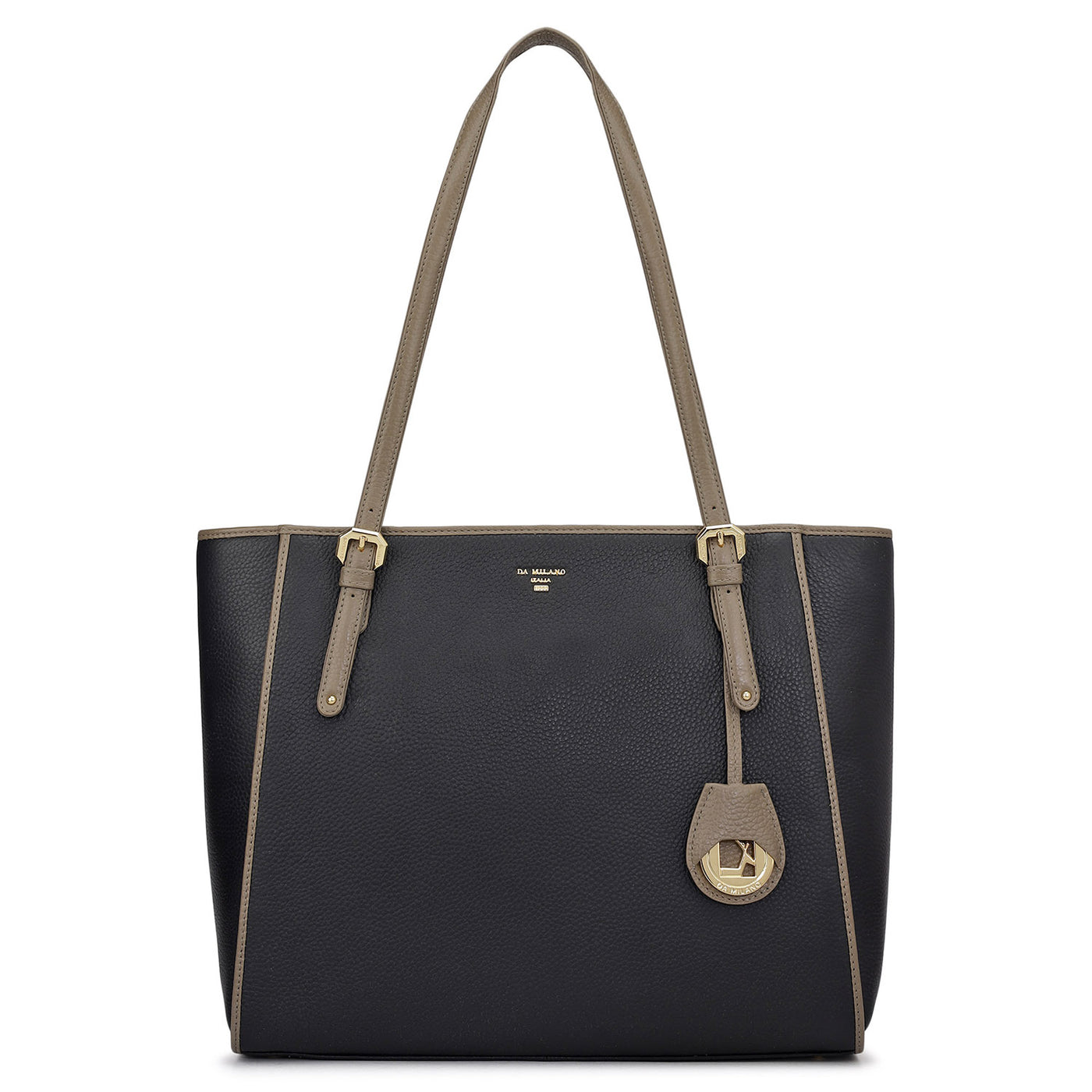 Medium Wax Leather Tote - Black